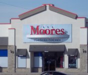 Store front for Moore's Clothing for Men
